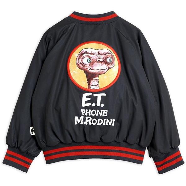 Kids mini rodini E.T. reflective baseball jacket - black | Garmentory