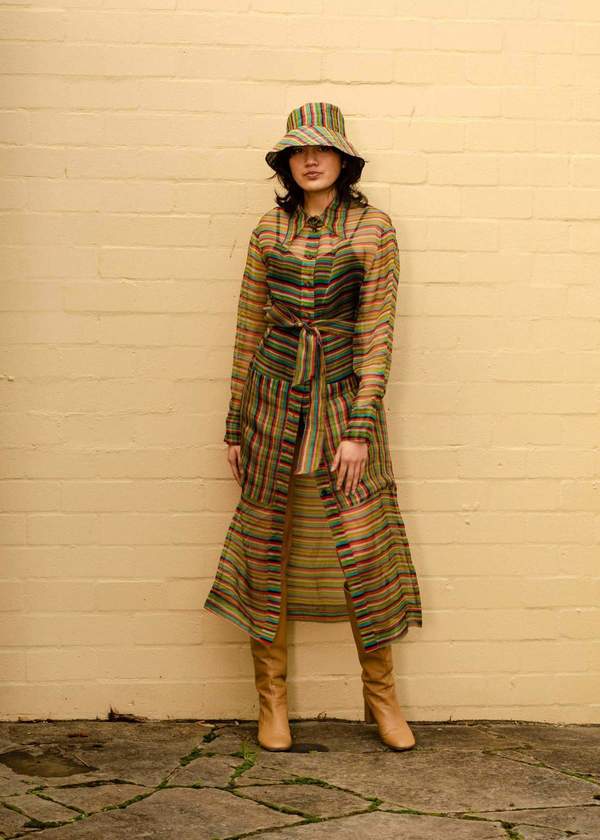 Penny Sage Novella shirt dress - rainbow organza Penny Sage Novella shirt dress - rainbow organza