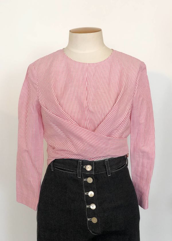 Penny Sage Posey Wrap Top - Berry Stripe Penny Sage Posey Wrap Top - Berry Stripe