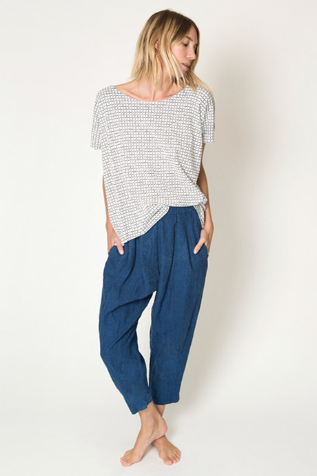 Ilana Kohn Jersey Tee White Grid Ilana Kohn Jersey Tee White Grid