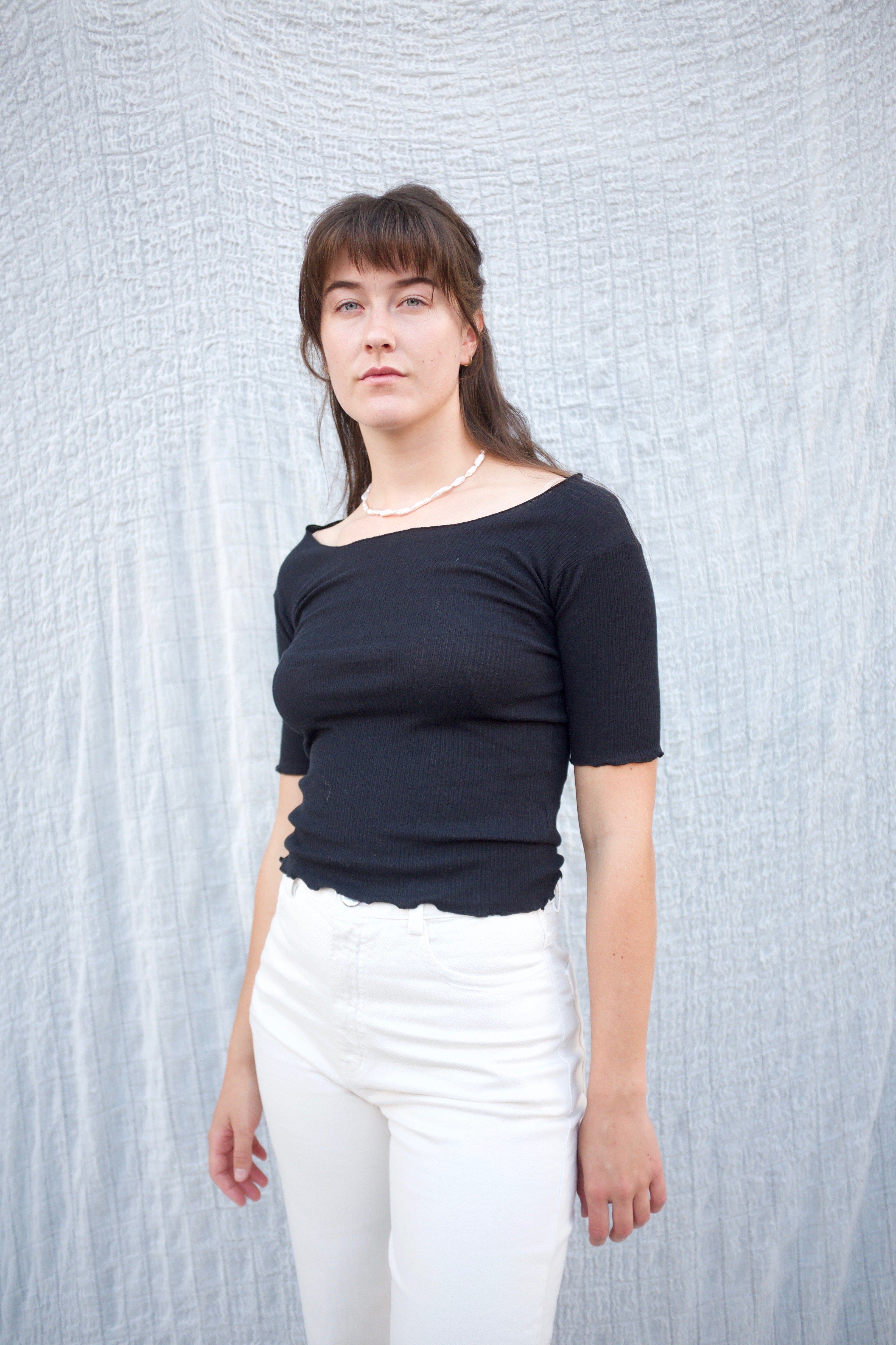 Baserange Pama 3/4 – Cotton Rib Baserange ~ Pama 3/4 Top | MAIMOUN