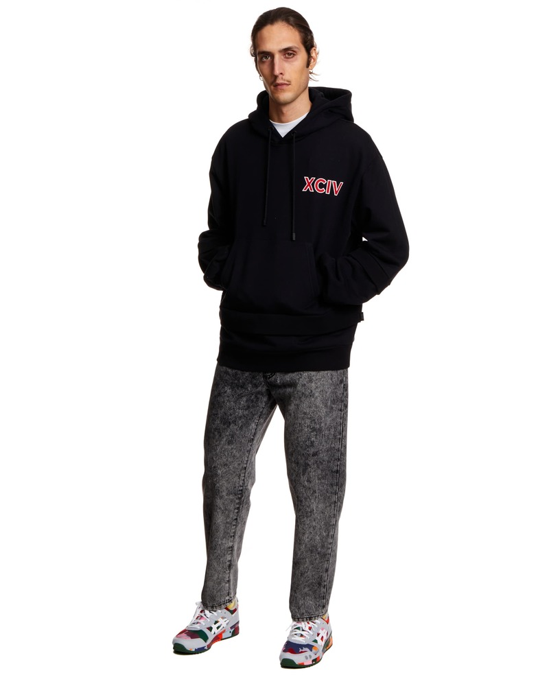 GCDS Sweatshirt with Drawstring - Black | Garmentory