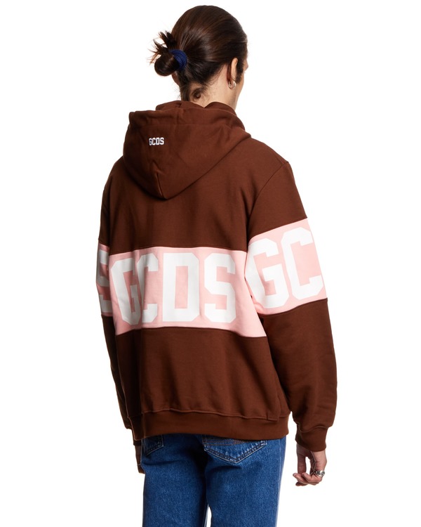 GCDS Logo Sweatshirt with Hood - Brown/Pink GCDS Logo Sweatshirt with Hood - Brown/Pink