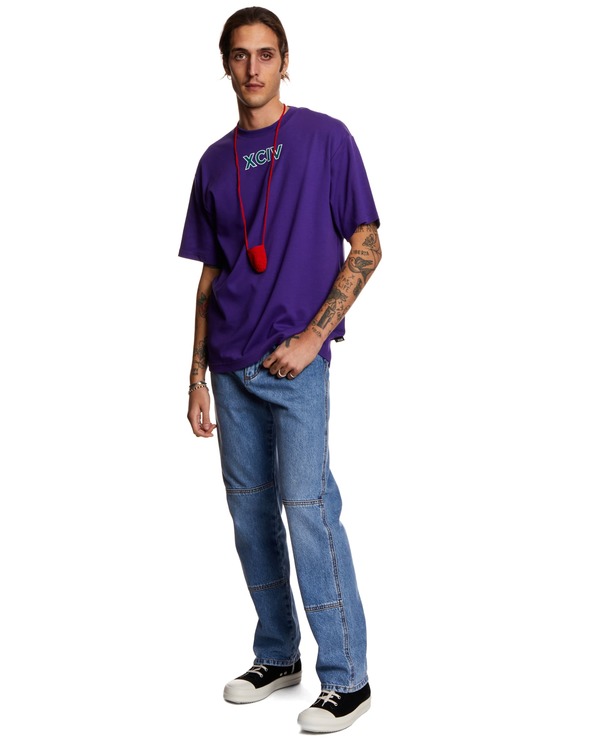 GCDS T shirt with Print - Purple GCDS T shirt with Print - Purple