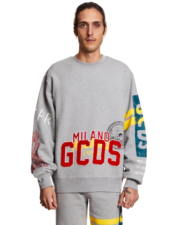 GCDS Over Nascar Sweatshirt - Gray GCDS Over Nascar Sweatshirt - Gray