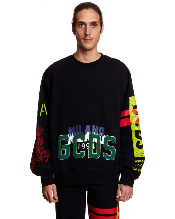 GCDS Over Nascar Sweatshirt - Black GCDS Over Nascar Sweatshirt - Black