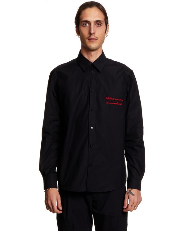 MSGM Shirt with Embroidery - black MSGM Shirt with Embroidery - black