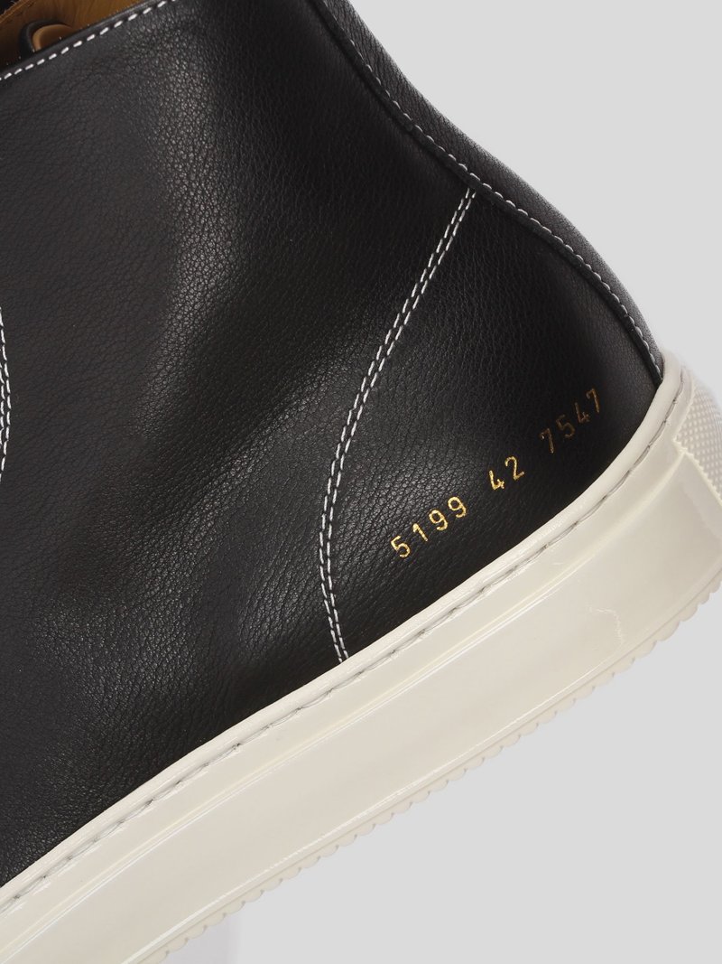Common Projects Tournament High Sneaker in Leather with Shiny Sole