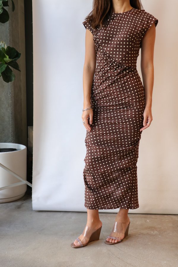 chocolate polka dot dress