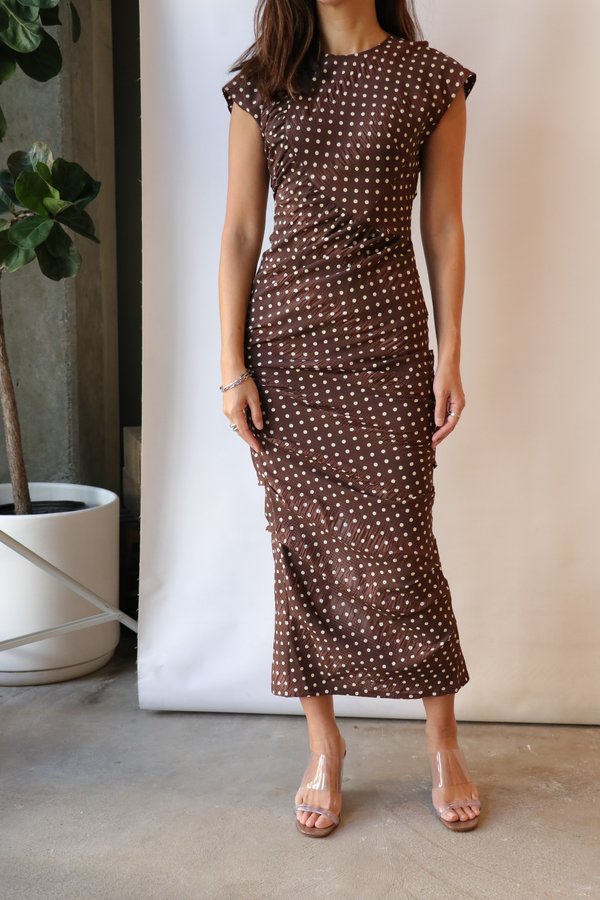 chocolate polka dot dress