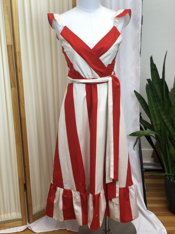 Pre-loved] Alice & Olivia Maxi Dress - Red/White Stripe | Garmentory