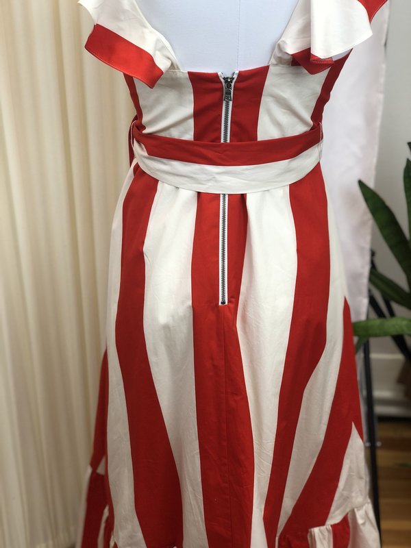 Pre-loved] Alice & Olivia Maxi Dress - Red/White Stripe | Garmentory