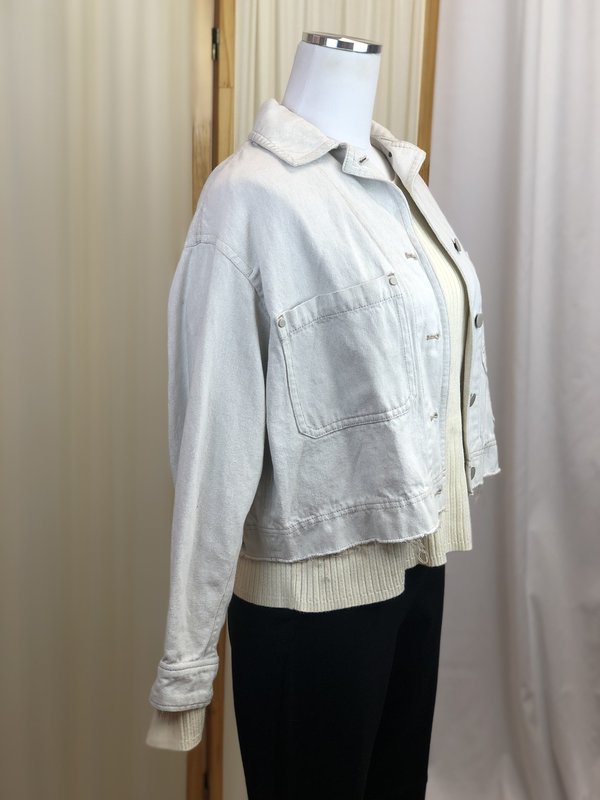 vince cropped denim jacket