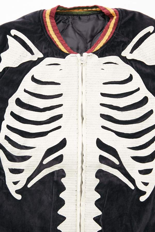 Kapital KOUNTRY Velveteen BONE Embroidery Souvenir Jacket - Black Kapital KOUNTRY Velveteen BONE Embroidery Souvenir Jacket - Black
