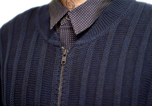 HENRIK VIBSKOV MAGIC DARK NAVY BOMBER SWEATER JACKET HENRIK VIBSKOV MAGIC DARK NAVY BOMBER SWEATER JACKET
