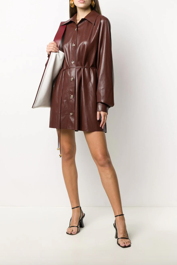 Nanushka Joy Vegan Leather Dress - Plum Chutney | Garmentory Nanushka Joy Vegan Leather Dress - Plum Chutney | Garmentory