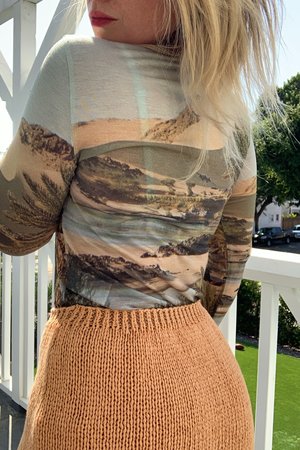 PALOMA WOOL Horatio Long Sleeve Fitted T Shirt - Print | Garmentory