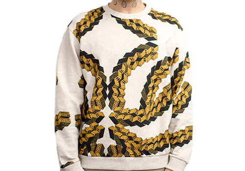HENRIK VIBSKOV BRICK ON MELANGE PRINTED SWEATSHIRT HENRIK VIBSKOV BRICK ON MELANGE PRINTED SWEATSHIRT