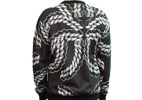 HENRIK VIBSKOV BRICK ON BLACK PRINTED SWEATSHIRT HENRIK VIBSKOV BRICK ON BLACK PRINTED SWEATSHIRT