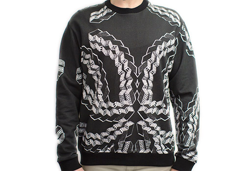 HENRIK VIBSKOV BRICK ON BLACK PRINTED SWEATSHIRT HENRIK VIBSKOV BRICK ON BLACK PRINTED SWEATSHIRT