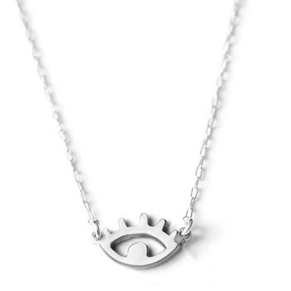 Upper Metal Class Eye Necklace - Sterling Silver Upper Metal Class Eye Necklace - Sterling Silver