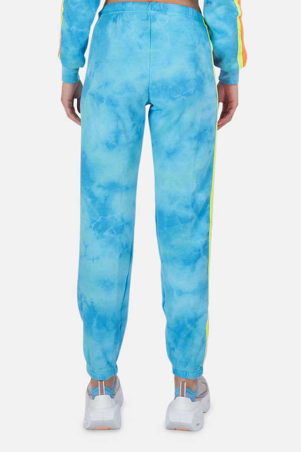 Aviator Nation 5 Stripe Sweatpants - Tie Dye Blue / Neon Rainbow Aviator Nation 5 Stripe Sweatpants - Tie Dye Blue / Neon Rainbow