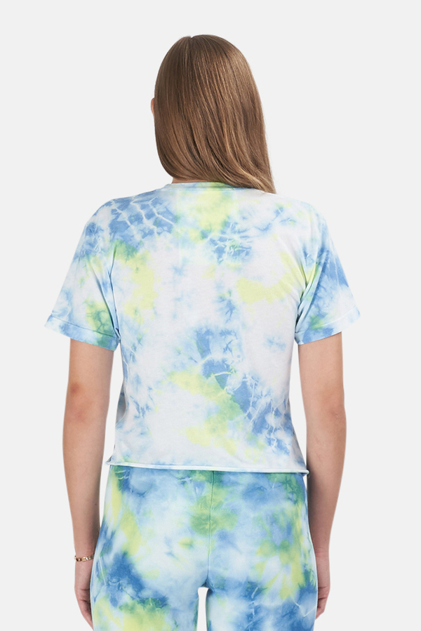 Aviator Nation Rainbow Embroidery Boyfriend T-Shirt - Tie Dye Neon Yellow Aviator Nation Rainbow Embroidery Boyfriend T-Shirt - Tie Dye Neon Yellow