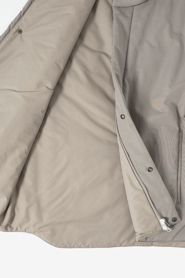 Still By Hand Padded stand collar vest - greige Still By Hand Padded stand collar vest - greige