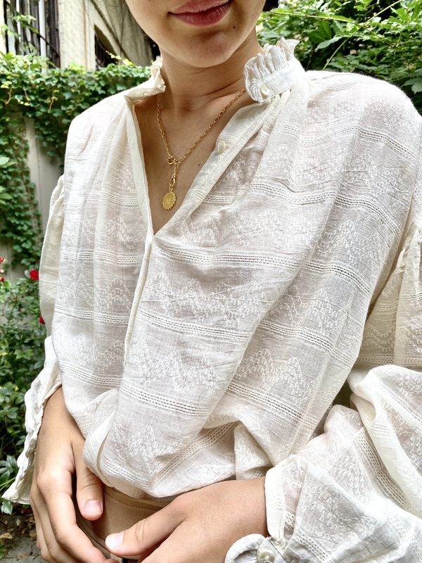 Alix of Bohemia Truffle Opal Textured Blouse - cream Alix of Bohemia Truffle Opal Textured Blouse - cream