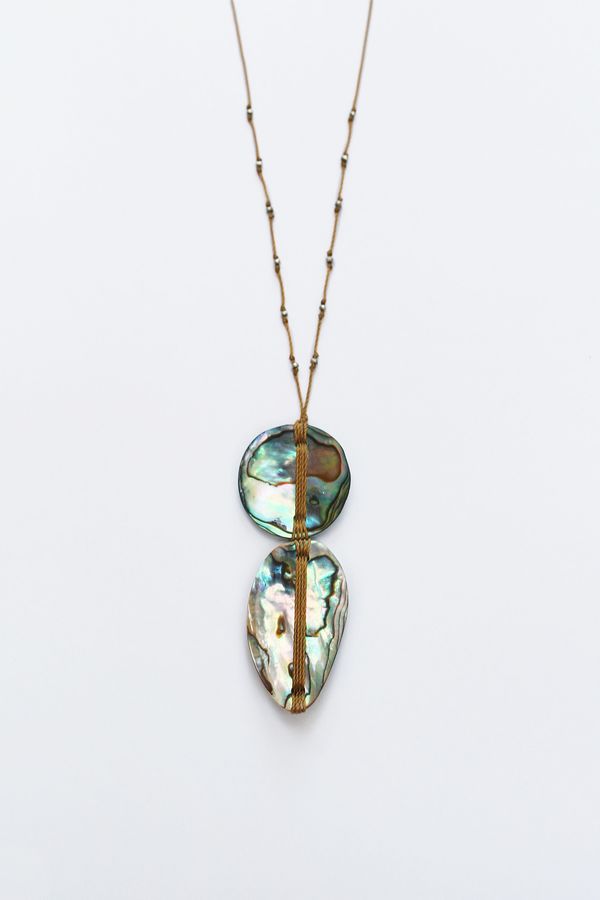 See Real Flowers Woven Abalone Necklace See Real Flowers Woven Abalone Necklace