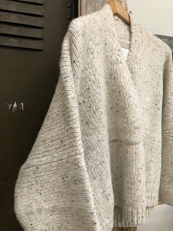 Lauren Manoogian Open Neck Pullover - Beige Tweed Lauren Manoogian Open Neck Pullover - Beige Tweed