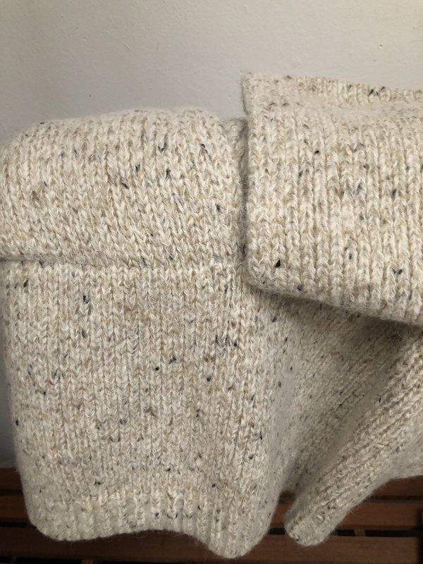 Lauren Manoogian Open Neck Pullover - Beige Tweed Lauren Manoogian Open Neck Pullover - Beige Tweed