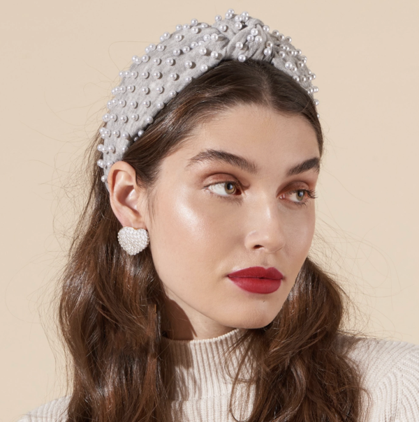 Lele Sadoughi Knotted Pearl Headband Elegant Coquette Glamour Luxury Designer Lele Sadoughi Oversized Pearl Woven KNOTTED HEADBAND NWT  main image 4