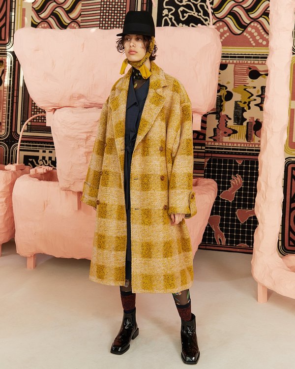 Henrik Vibskov Plumber Long Coat - Strawberry Shake Henrik Vibskov Plumber Long Coat - Strawberry Shake