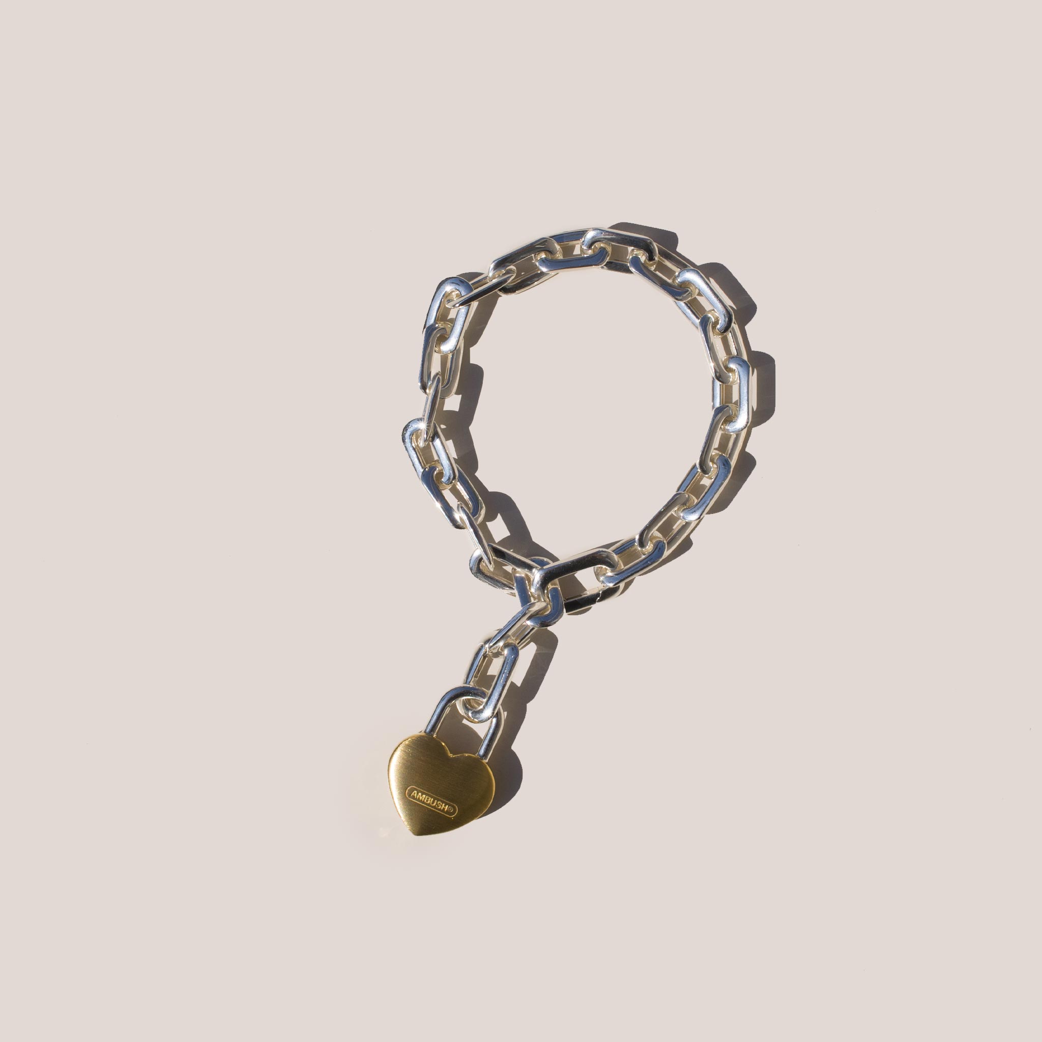 AMBUSH SMALL HEART PADLOCK CHAIN BRACELET 2色展開 男女兼用 SMALL HEART PADLOCK CHAIN BRACELET(FREE SILVER): AMBUSH