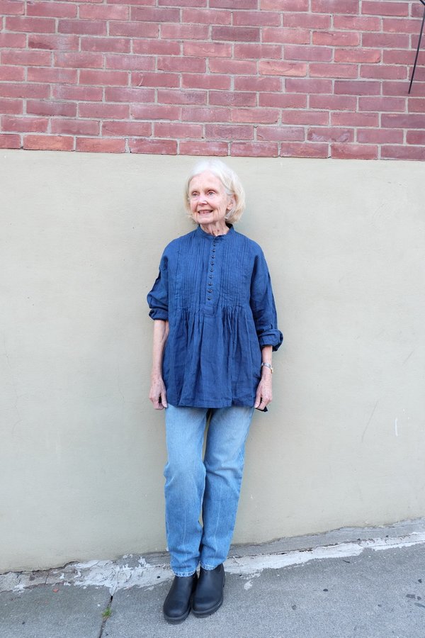 ICHI ANTIQUITES Linen striped Shirt - Indigo ICHI ANTIQUITES Linen striped Shirt - Indigo
