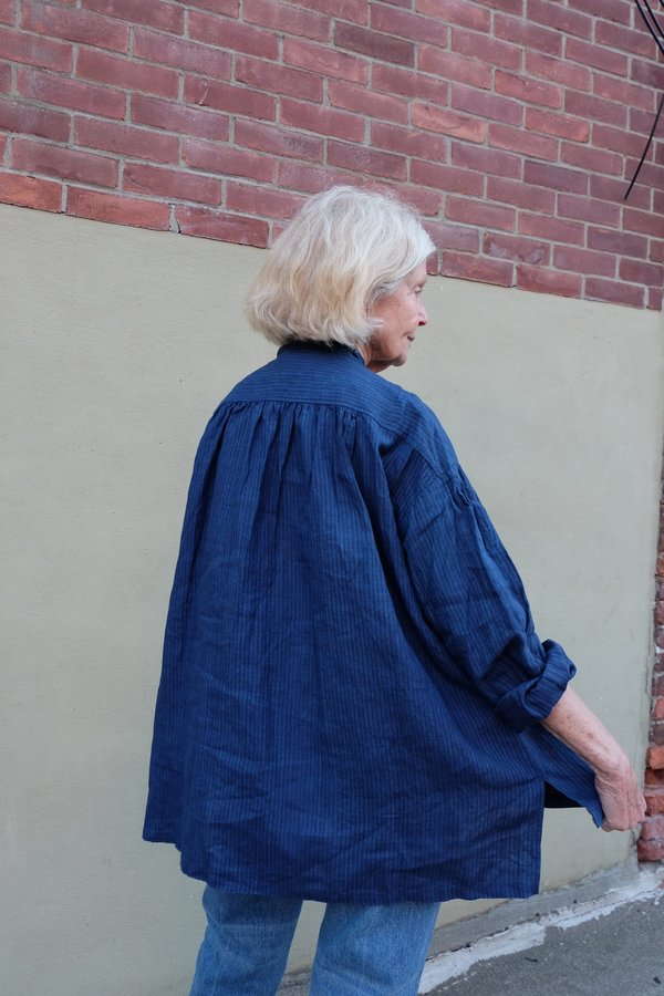 ICHI ANTIQUITES Linen striped Shirt - Indigo ICHI ANTIQUITES Linen striped Shirt - Indigo