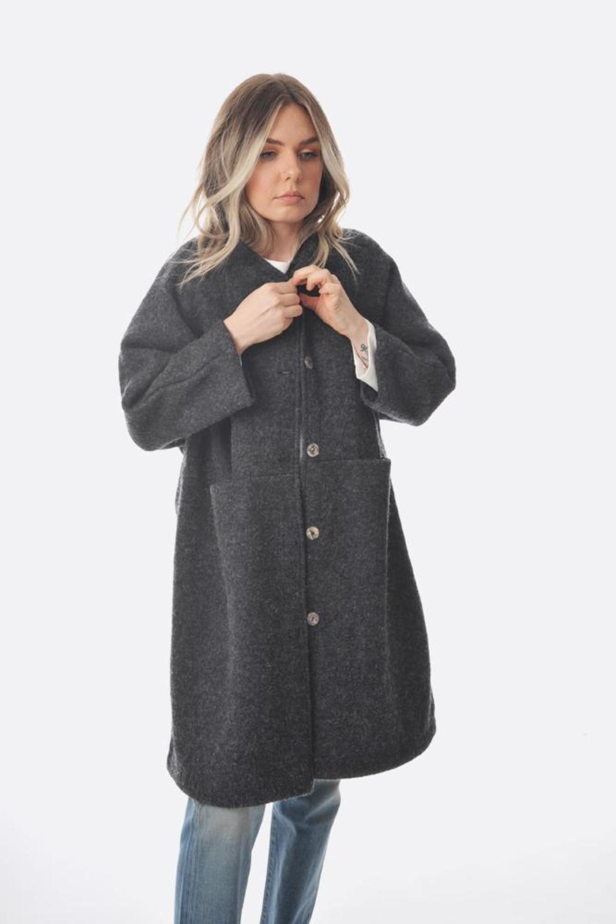 Worker's Nobility Midi Coat - Grey - Image 1 of 8
