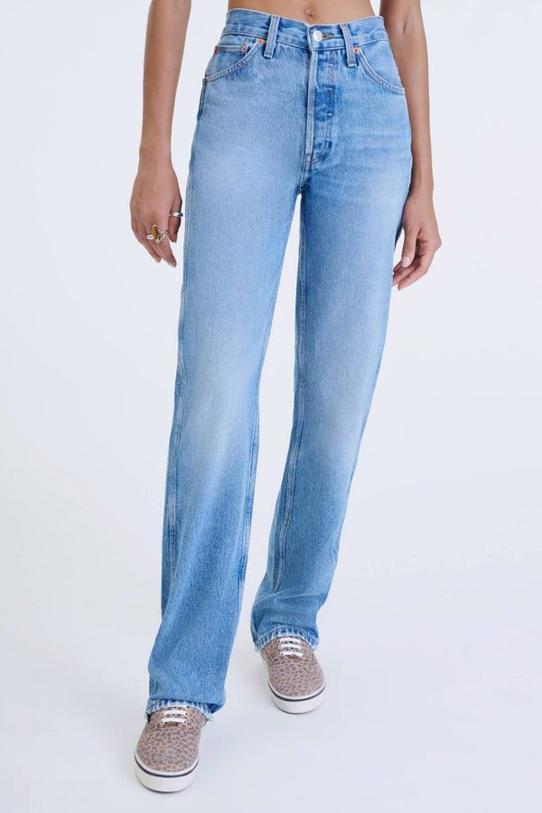 RE/DONE High Rise Loose Jeans - Broken In Indigo | Garmentory