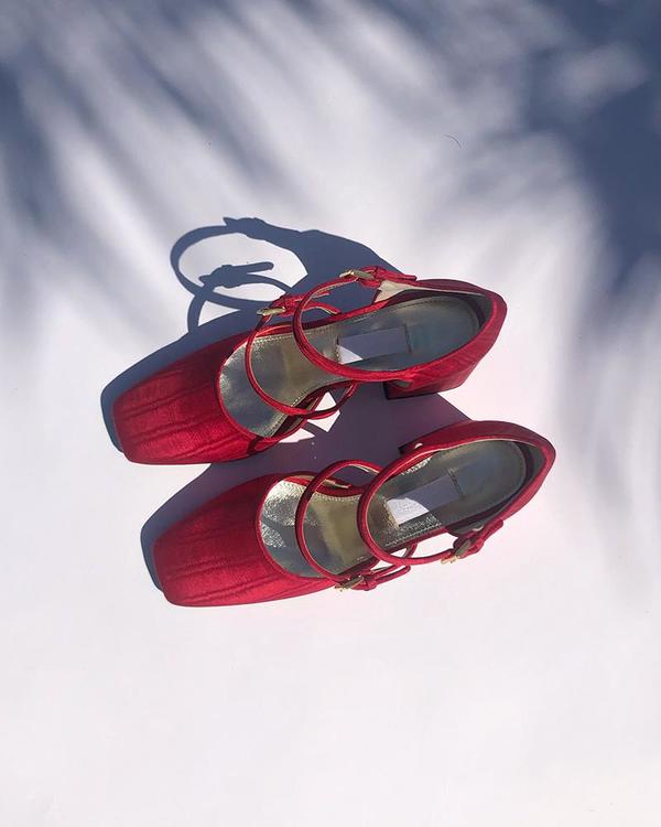 Suzanne Rae Double Strap Mary Jane - Red | Garmentory