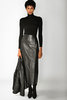 Vintge Barney's New York Leather Maxi Skirt - Black - Thumbnail 3