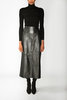 Vintge Barney's New York Leather Maxi Skirt - Black - Thumbnail 7