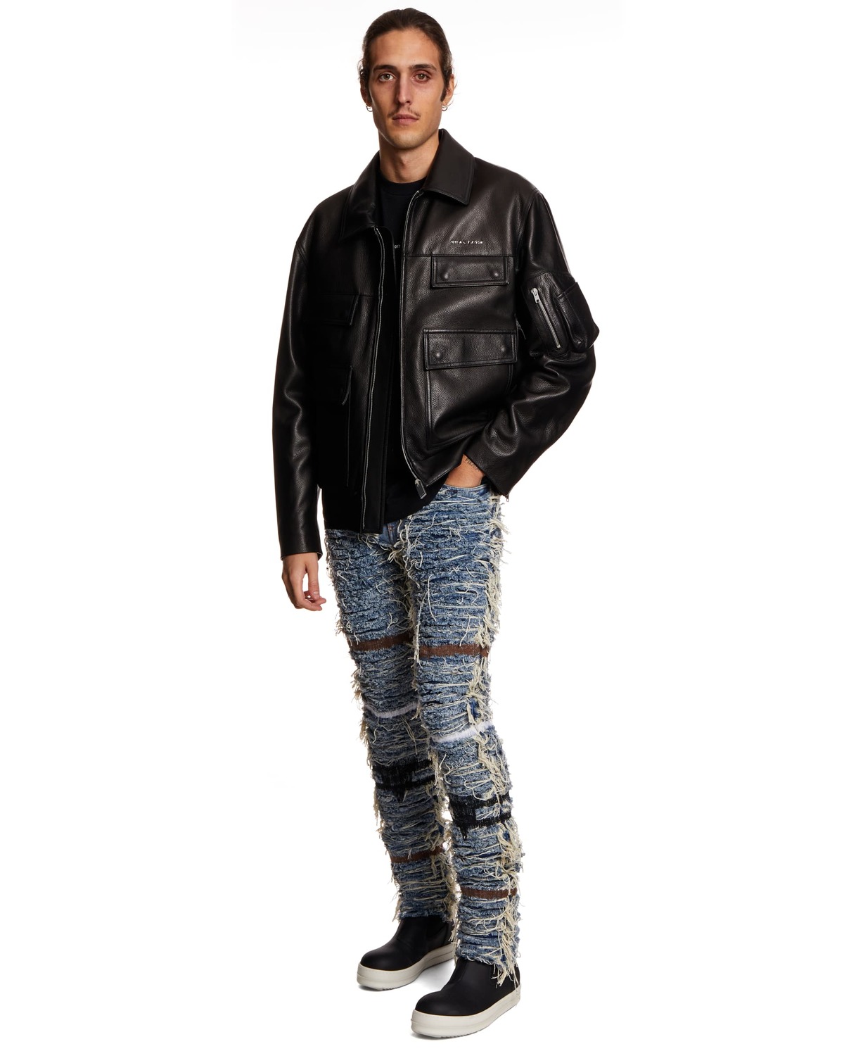 1017 ALYX 9SM Police Leather Jacket - Black | Garmentory