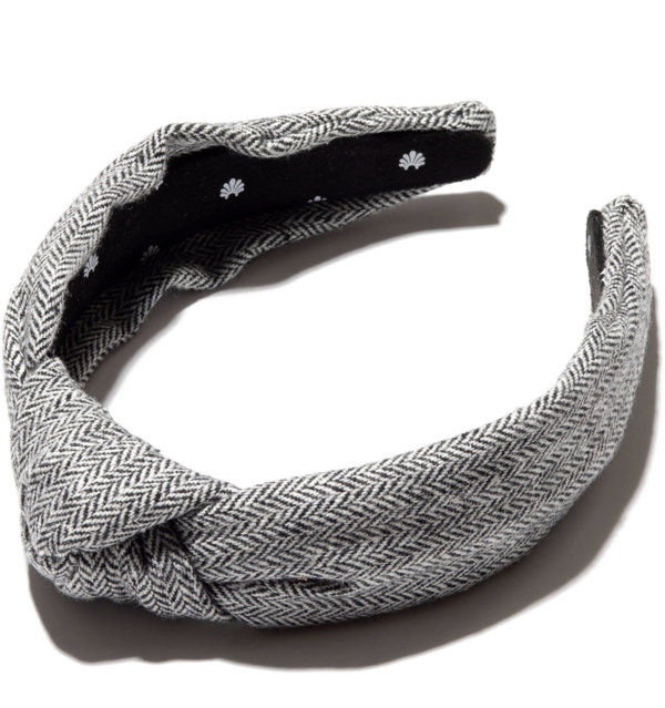 LeLe Sadoughi TWEED KNOTTED HEADBAND - black/white | Garmentory display picture 2