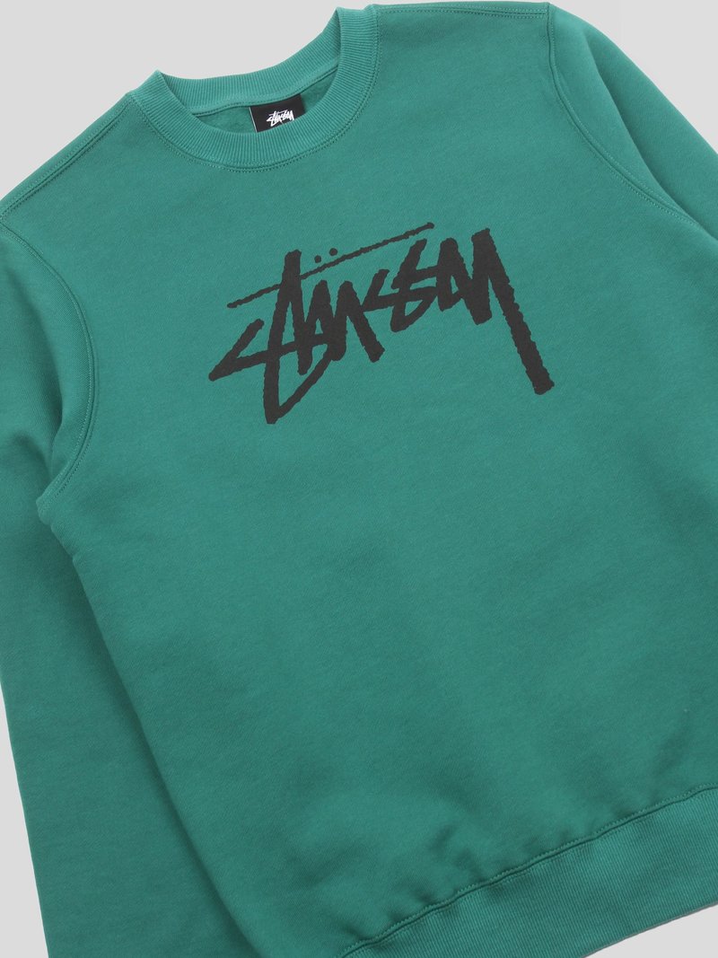 Stussy Stock Crew Sweatshirt - Dark Green