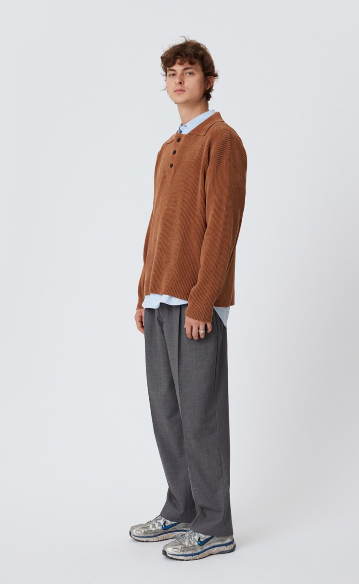 LIFEMANIA HORIZON KNIT POLO（BROWN） M/L Polo - Knitted - Eton