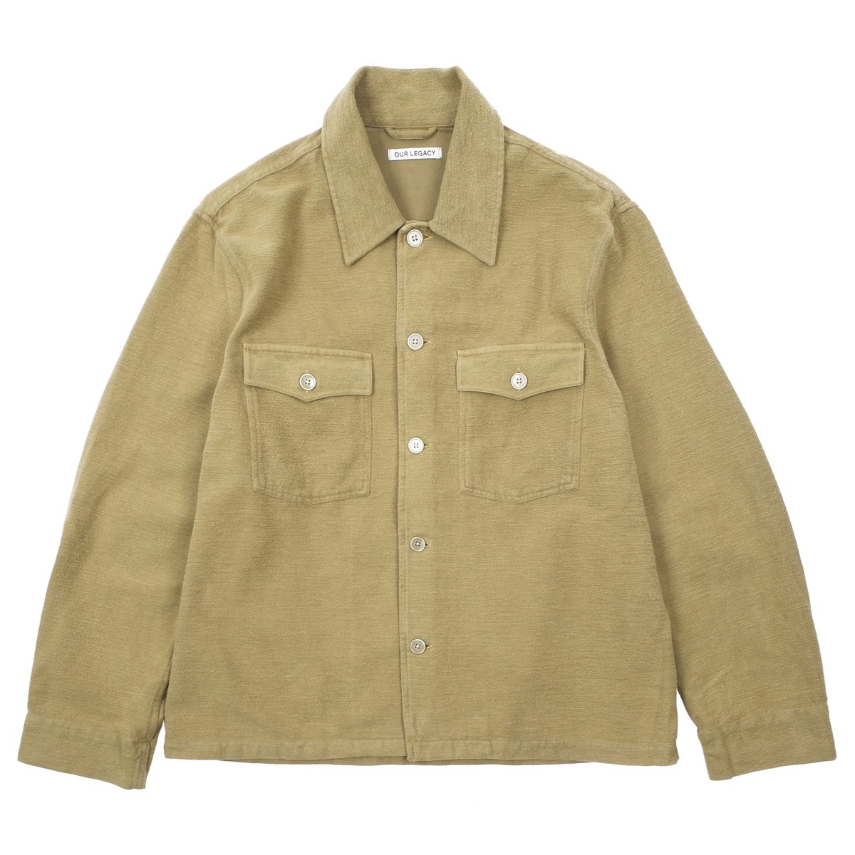 Our Legacy BRUSHED COTTON EVENING COACH JACKET - KHAKI GREEN 