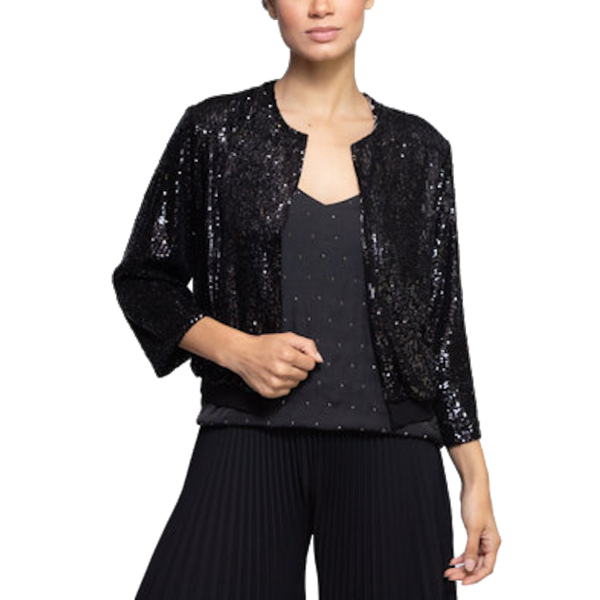 black sequin cardigan
