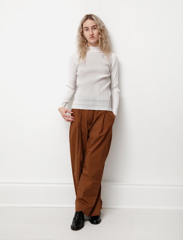 Pleats Please by Issey Miyake A POC Long Sleeve Top - White