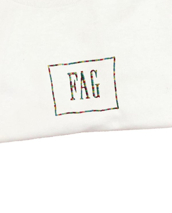 unisex house of 950 fag / hag combo embroidery tee shirt unisex house of 950 fag / hag combo embroidery tee shirt